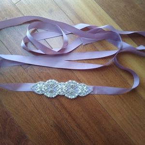 Dusty rose embellished belt